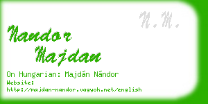 nandor majdan business card