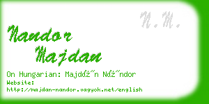 nandor majdan business card